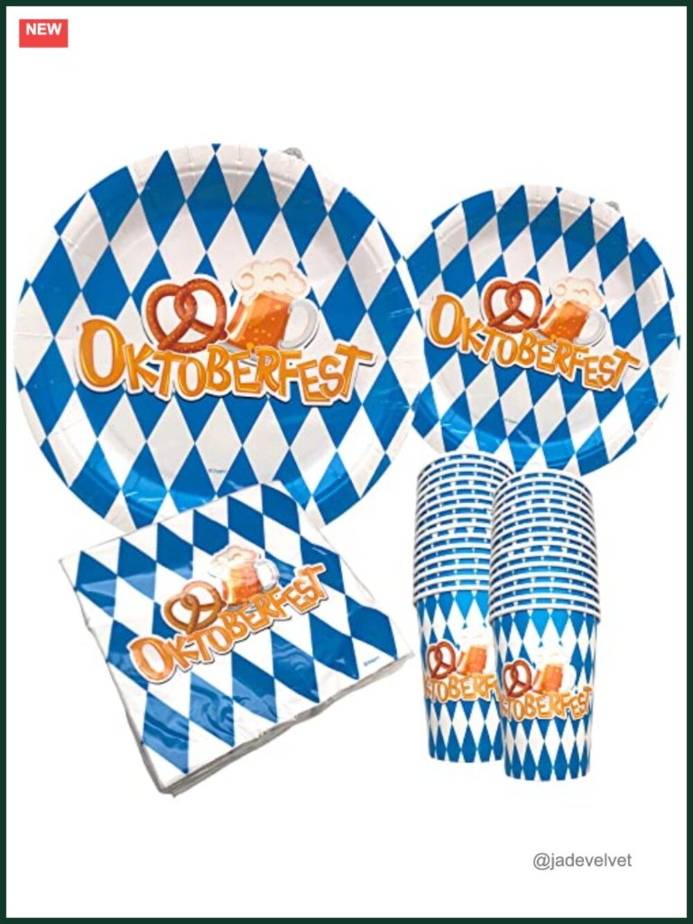 Oktoberfest Party Supplies for 30 - Bavarian Themed Disposable Tableware Set